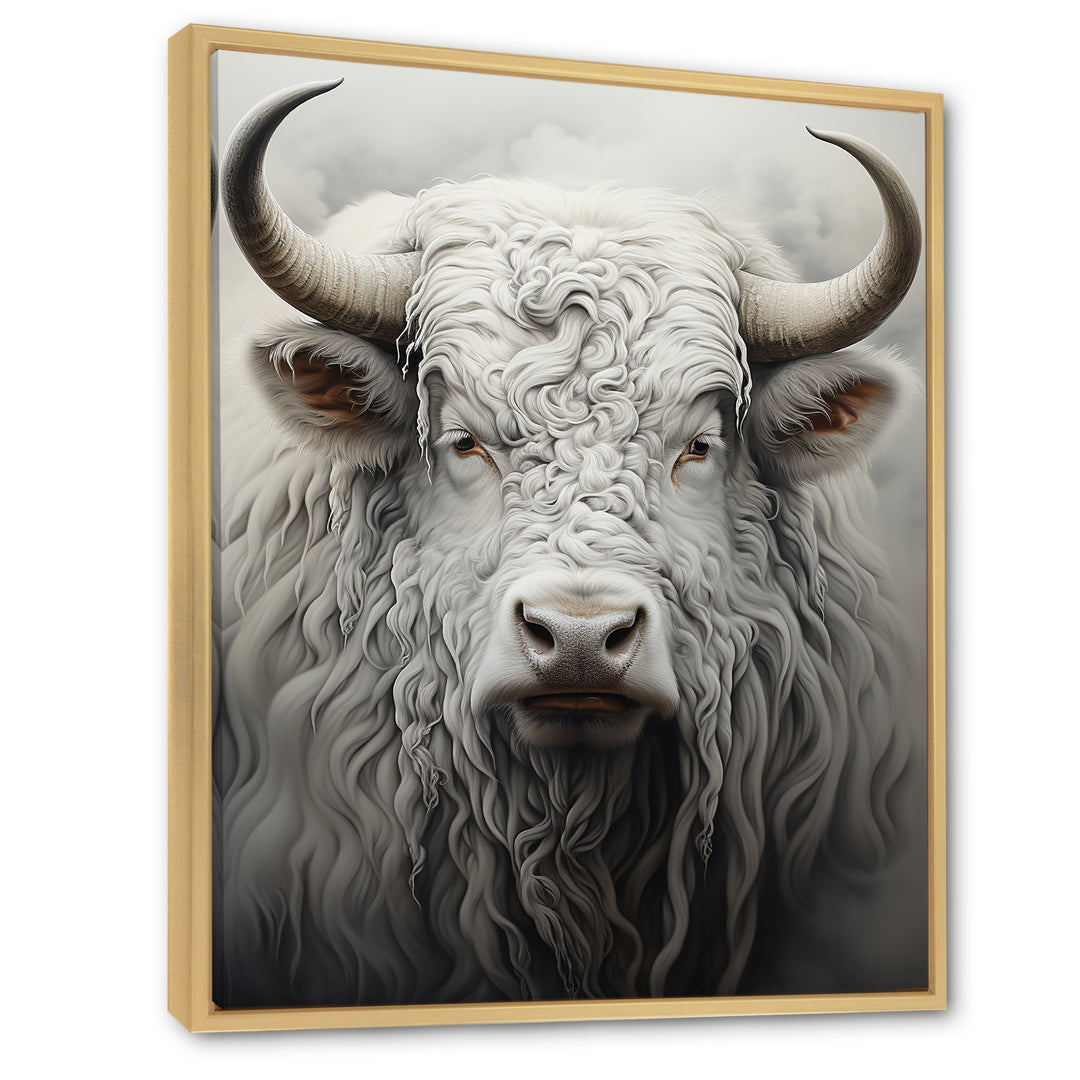 minimalism grey Yak painting - Black Yaks Wall Art