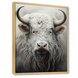 minimalism grey Yak painting - Black Yaks Wall Art