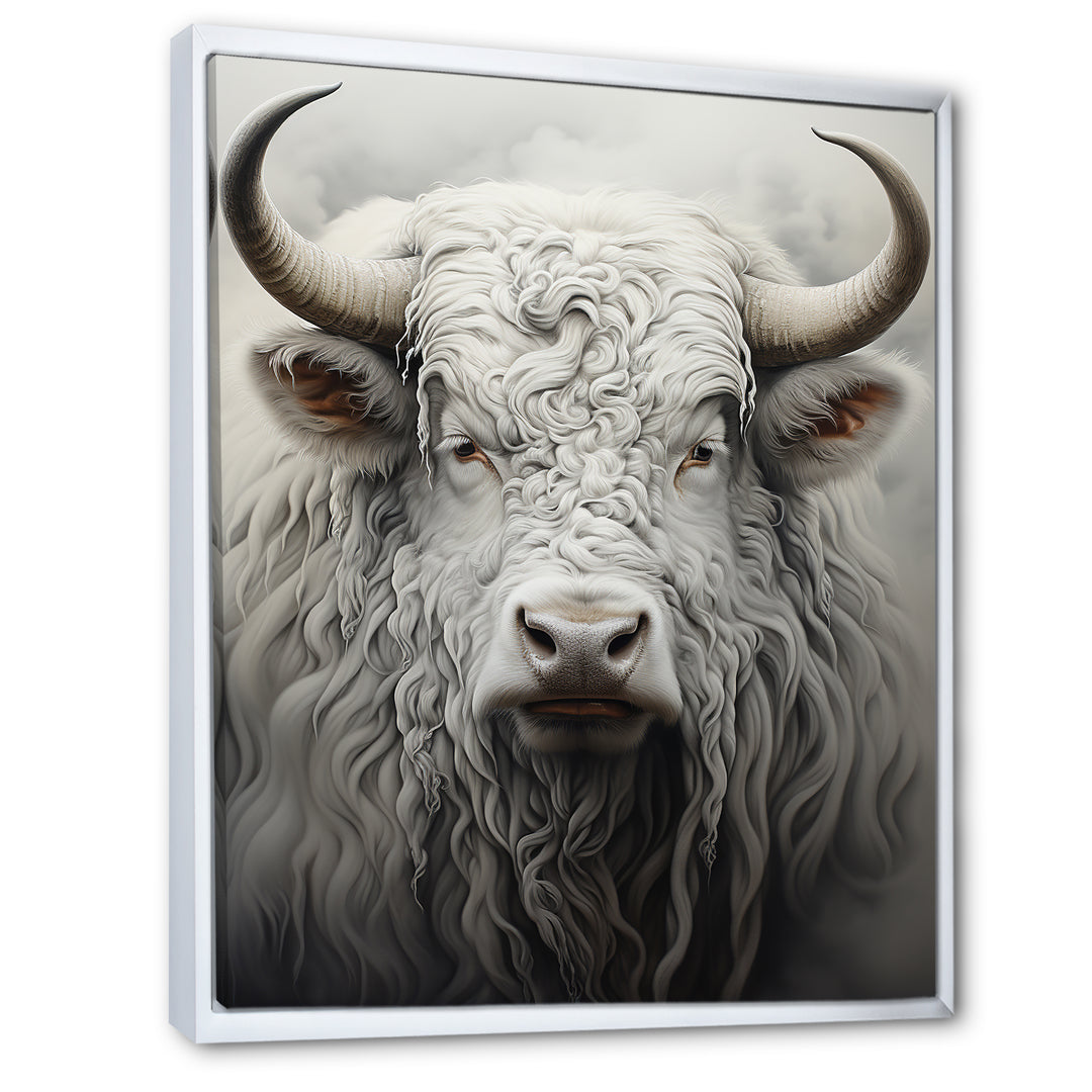 minimalism grey Yak painting - Black Yaks Wall Art