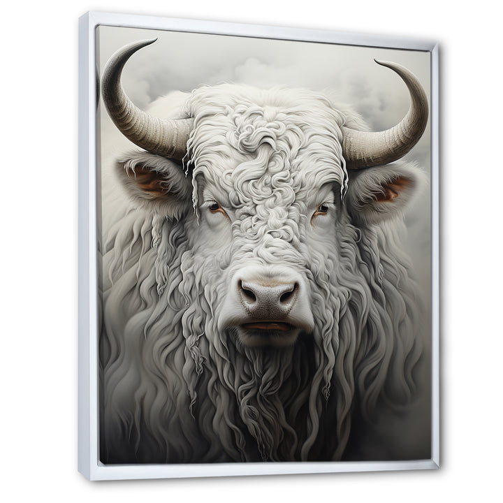 minimalism grey Yak painting - Black Yaks Wall Art