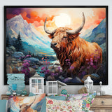 Yak Pastel Wilderness territory - Yaks Large Canvas Wall Art