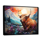 Yak Pastel Wilderness territory - Yaks Large Canvas Wall Art