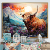 Yak Pastel Wilderness territory - Yaks Large Canvas Wall Art