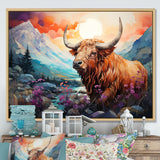 Yak Pastel Wilderness territory - Yaks Large Canvas Wall Art