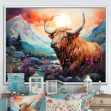 Yak Pastel Wilderness territory - Yaks Large Canvas Wall Art