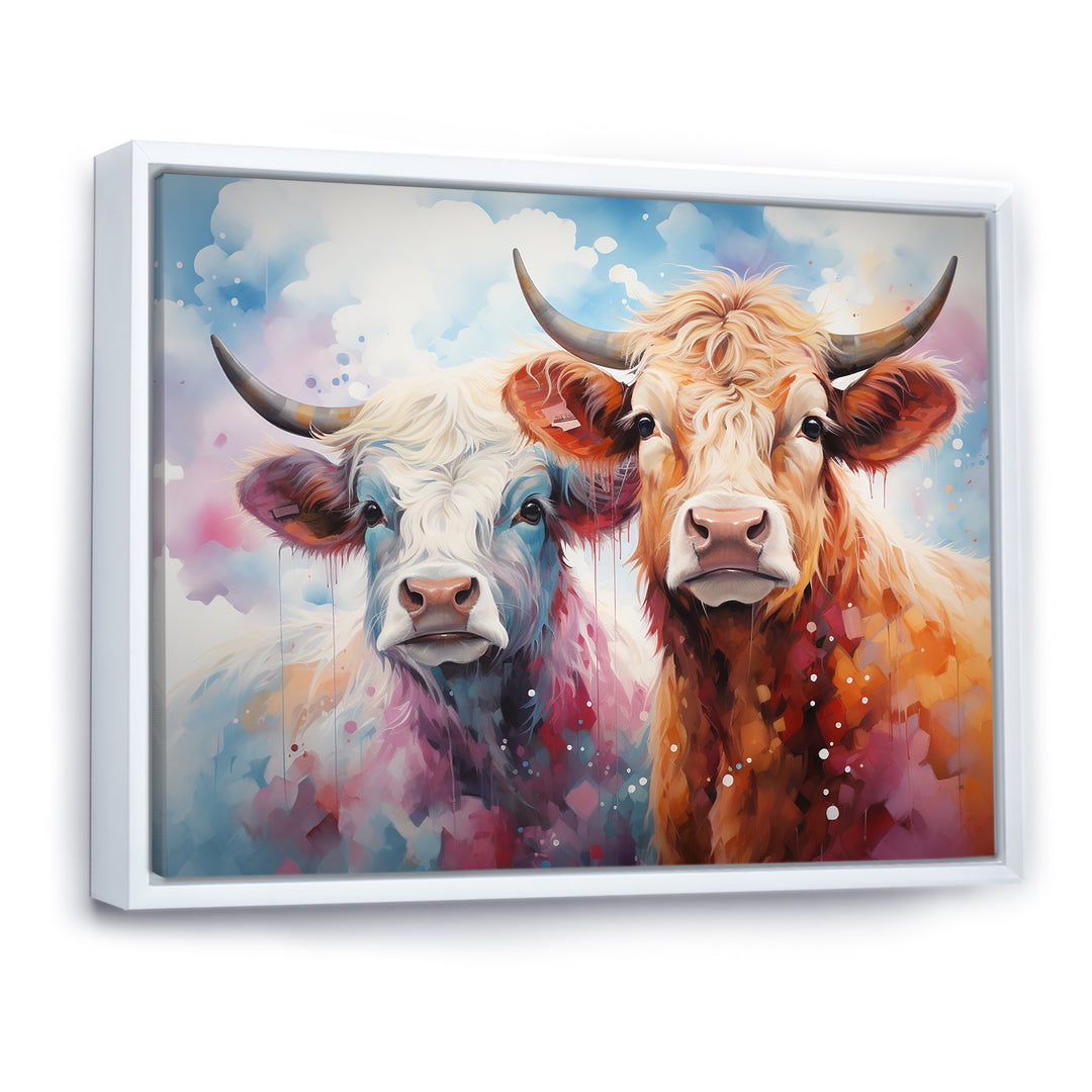 Cute Multicolor Yaks selfie - Yaks Living Room Wall Art