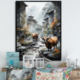 Yaks urban visitor - Yaks Canvas Wall Art