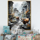 Yaks urban visitor - Yaks Canvas Wall Art