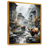 Yaks urban visitor - Yaks Canvas Wall Art