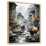 Yaks urban visitor - Yaks Canvas Wall Art