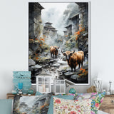 Yaks urban visitor - Yaks Canvas Wall Art