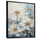 Nature of blue Zinnias Symphony - Floral Canvas Wall Art