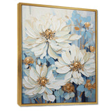 Nature of blue Zinnias Symphony - Floral Canvas Wall Art