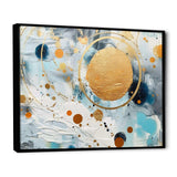 teal white and gold Abstract fight - Abstract Canvas Wall Art