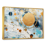 teal white and gold Abstract fight - Abstract Canvas Wall Art