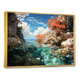 Corals and Coral Patchwork landscape - Coral Canvas Wall Art