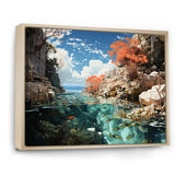 Corals and Coral Patchwork landscape - Coral Canvas Wall Art