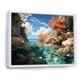 Corals and Coral Patchwork landscape - Coral Canvas Wall Art