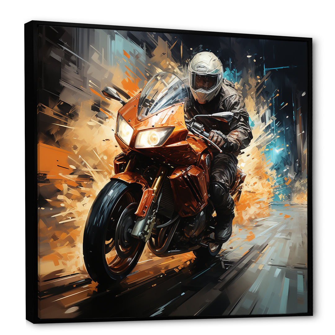 Thrill of the ride Motorcycle - Motorcycle Canvas Wall Art