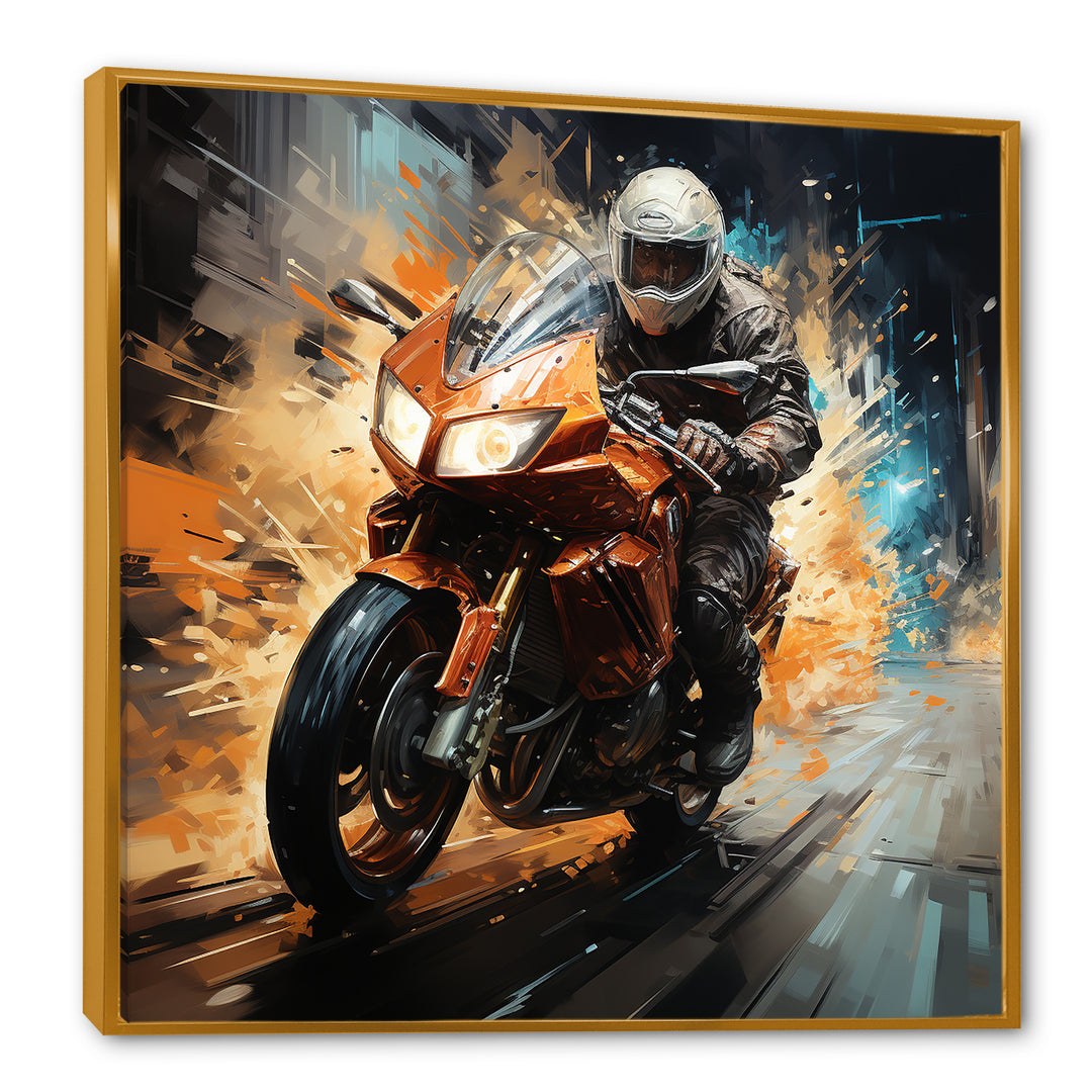 Thrill of the ride Motorcycle - Motorcycle Canvas Wall Art