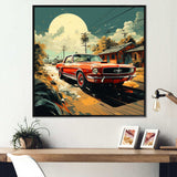 Classic Muscle Car Mustang - Performing Arts Canvas Wall Art