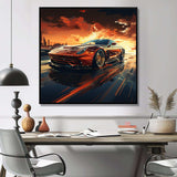 Red Vette Car art - Performing Arts Canvas Wall Art