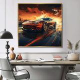 Red Vette Car art - Performing Arts Canvas Wall Art