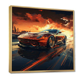 Red Vette Car art - Performing Arts Canvas Wall Art