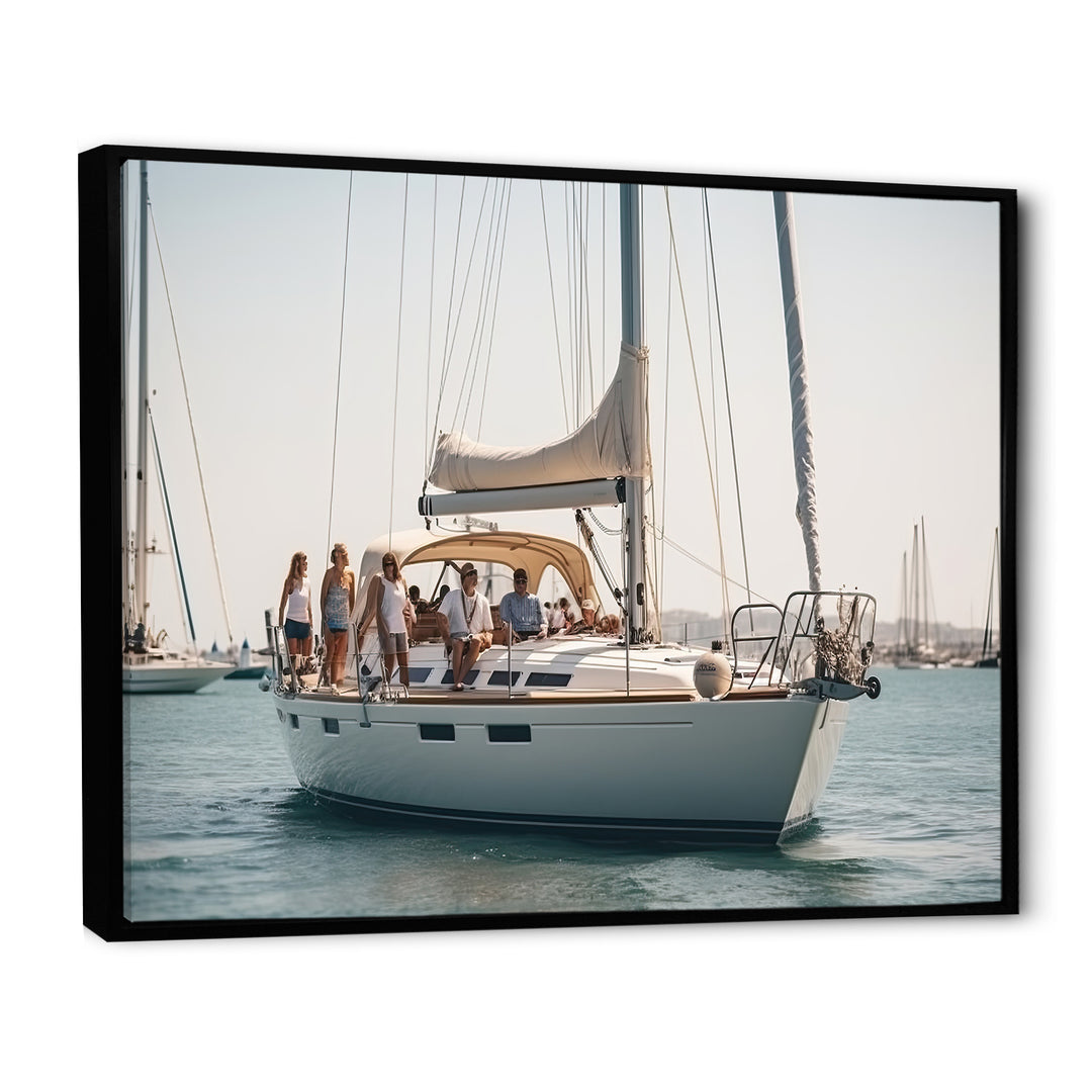 Yacht clubbing paradise - Boat Sailing Canvas Wall Art