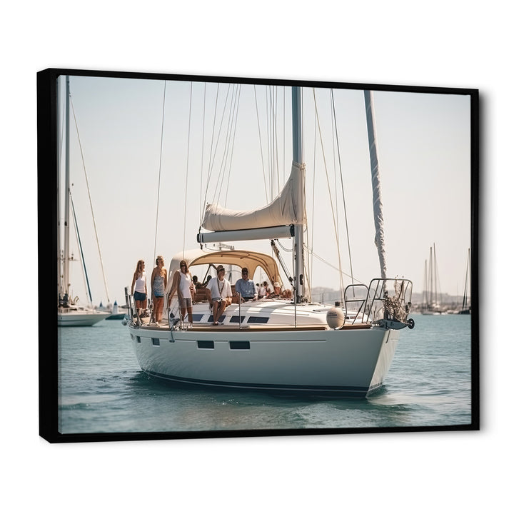 Yacht clubbing paradise - Boat Sailing Canvas Wall Art
