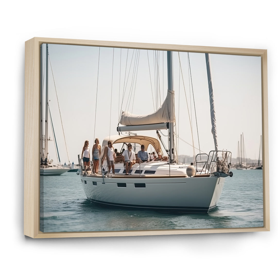 Yacht clubbing paradise - Boat Sailing Canvas Wall Art
