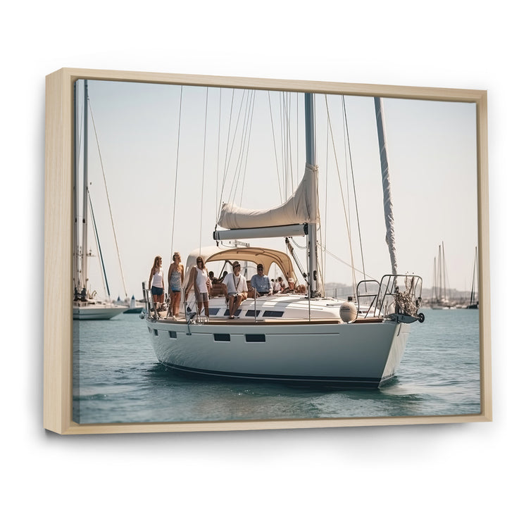 Yacht clubbing paradise - Boat Sailing Canvas Wall Art