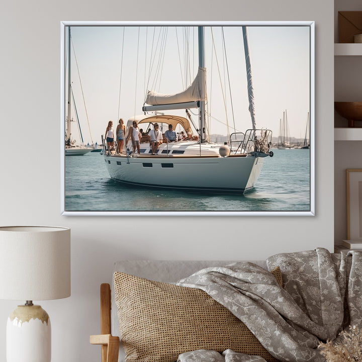 Yacht clubbing paradise - Boat Sailing Canvas Wall Art