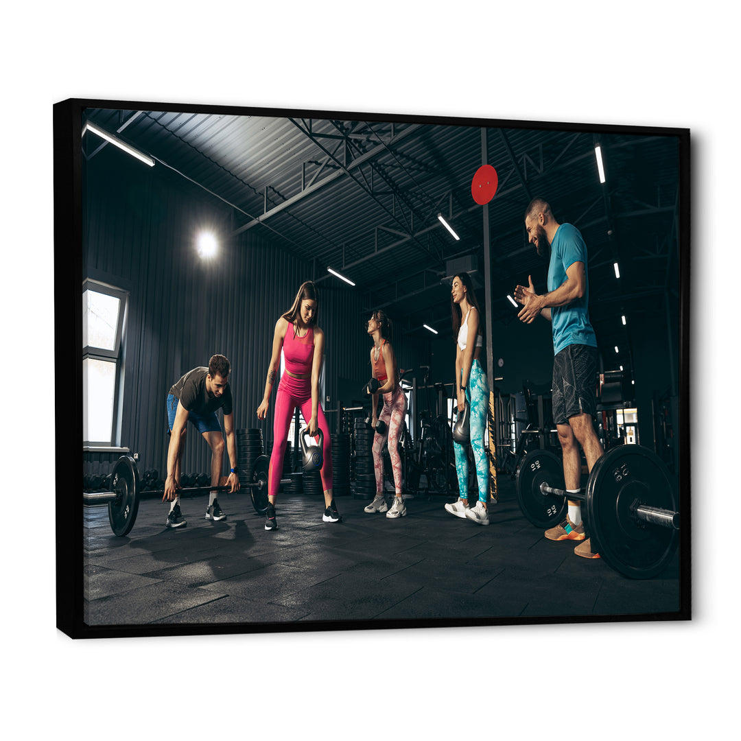 Bodybuilding Indoor Group Training - Aerobic &amp; Bodybuilding Canvas Wall Art