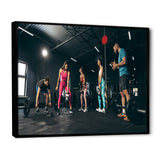 Bodybuilding Indoor Group Training - Aerobic & Bodybuilding Canvas Wall Art