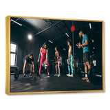Bodybuilding Indoor Group Training - Aerobic & Bodybuilding Canvas Wall Art