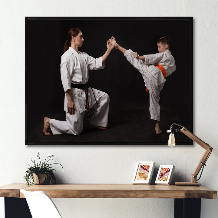 Karate Kick Training - Martial Arts Canvas Wall Art