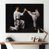 Karate Kick Training - Martial Arts Canvas Wall Art