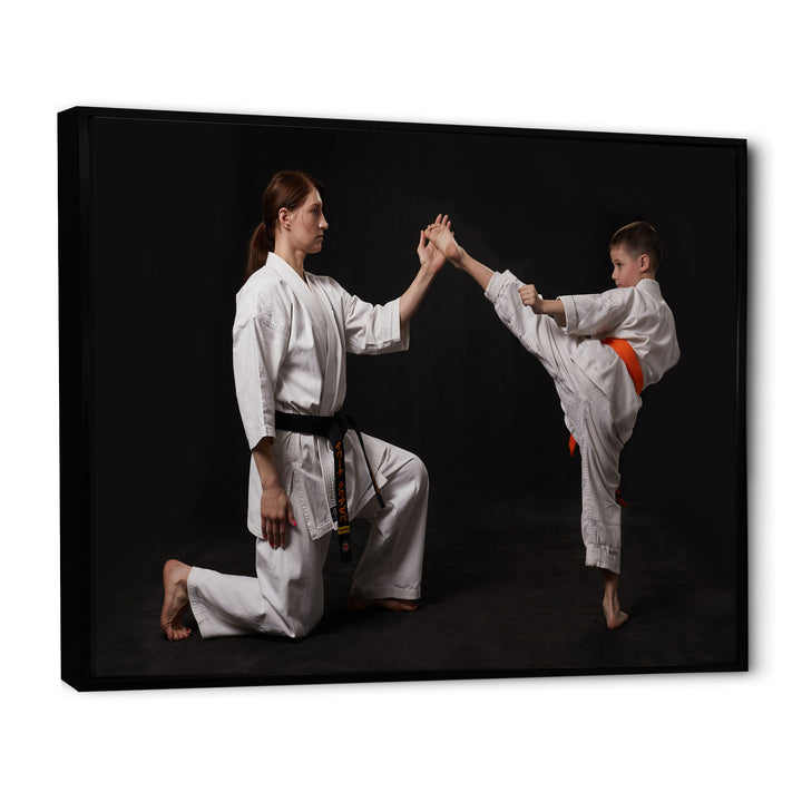 Karate Kick Training - Martial Arts Canvas Wall Art