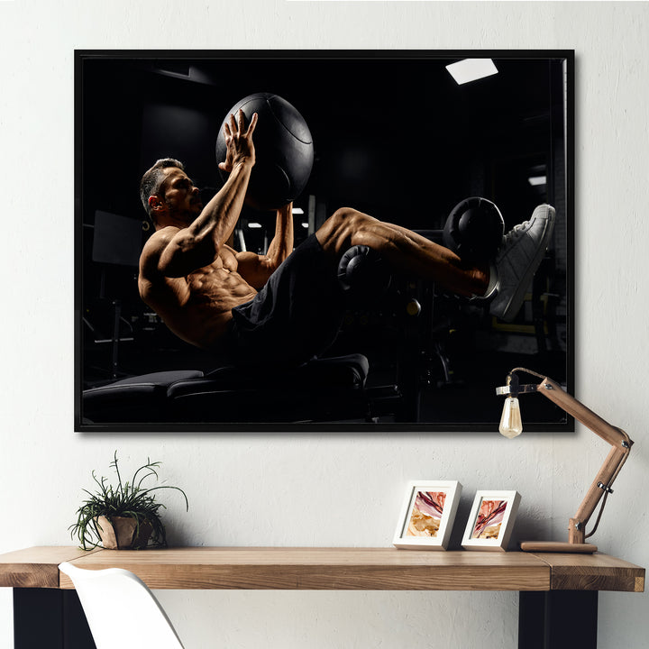Gym Body In Action - Aerobic &amp; Bodybuilding Canvas Wall Art