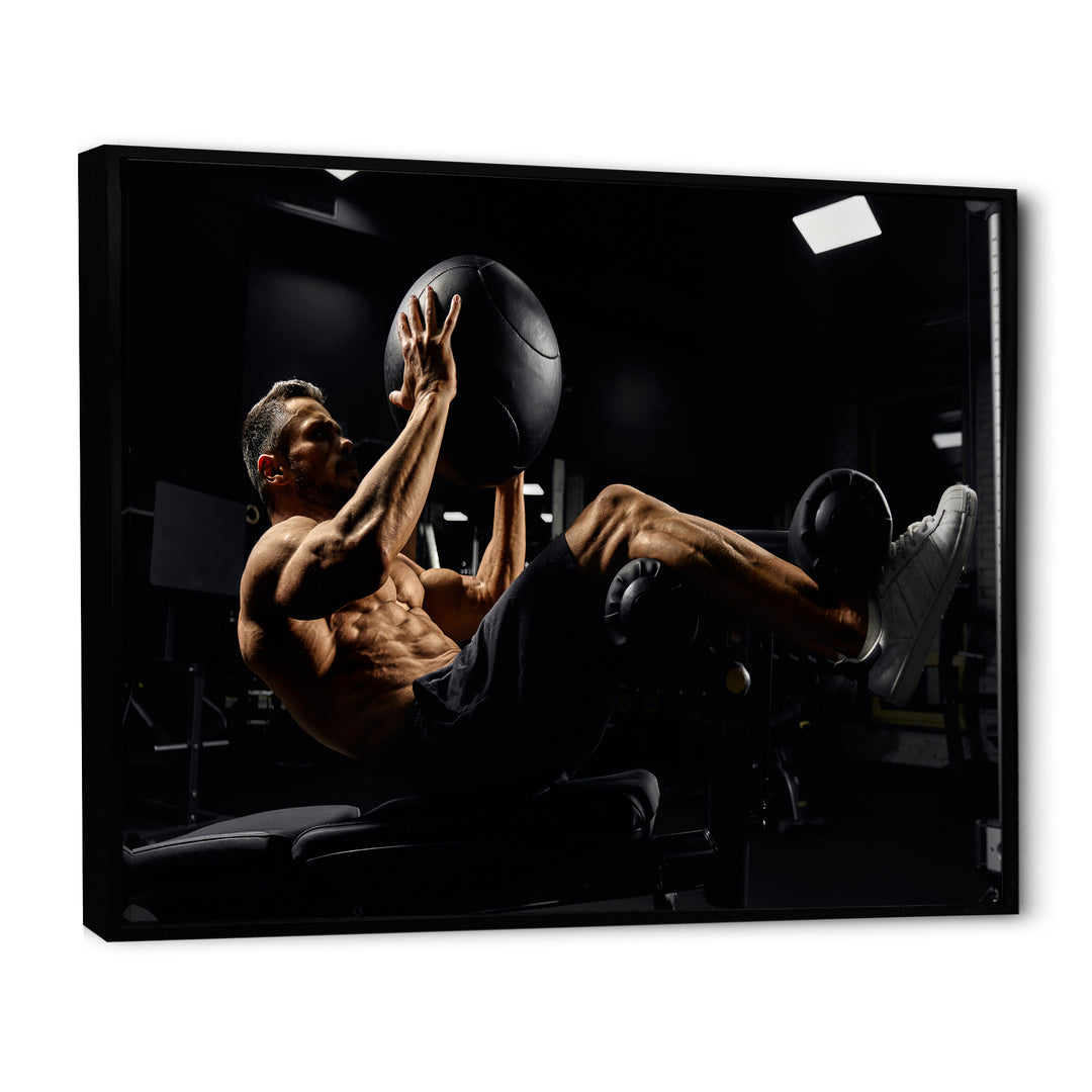 Gym Body In Action - Aerobic &amp; Bodybuilding Canvas Wall Art