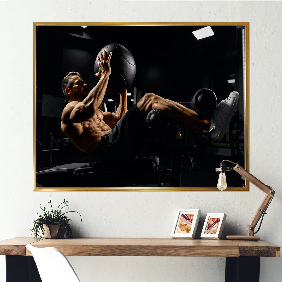 Gym Body In Action - Aerobic &amp; Bodybuilding Canvas Wall Art