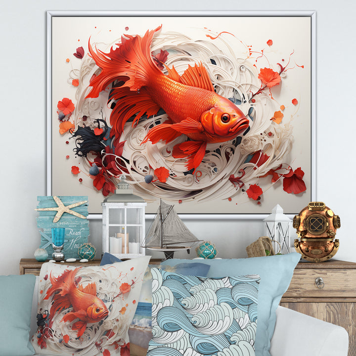 Red And Grey Koi&