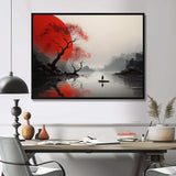 Japanese monochrome Sculpted Silence valley - Landscapes Canvas Wall Art