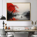 Japanese monochrome Sculpted Silence valley - Landscapes Canvas Wall Art