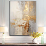 gold and white abstract split - Abstract Canvas Wall Art