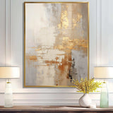 gold and white abstract split - Abstract Canvas Wall Art