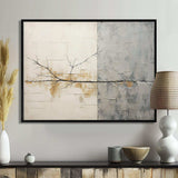 grey and white nature split - Abstract Canvas Wall Art