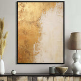 gold and white abstract split - Abstract Canvas Wall Art