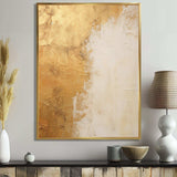 gold and white abstract split - Abstract Canvas Wall Art